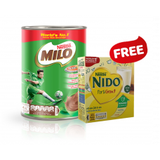 Nestle Milo Chocolate Flavored Powder Drink Tin with FREE Nido Fortigrow 180 gm